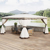 3m/4m Party Hardtop Marquee Gazebo Canopy w/ Aluminium Frame Netting & Curtains