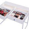 Dressing Table with 2 Drawers and LED Light Strip Hollywood Makeup Vanity Desk