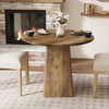 Round Dining Table for 2-4, 80cm Farmhouse Small Kitchen Dinner Table with Base