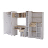 Macius Kids Bedroom Set – Wardrobe, Desk, Bookcase & Storage Shelf White