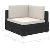 Outdoor Lounge Set 24 Pieces Poly Rattan Garden Sofa Seat Brown/Black