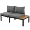 4 Seater Garden Furniture, Sectional L-Shaped Corner Sofa Set with Table, Grey
