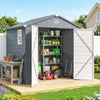 8 x 6ft Garden Shed Storage w/ Foundation Kit, Vents, Grey