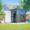 BIRCHTREE 4 x 8FT Bike Shed Metal Garden Shed Lockable Motorbike Bicycle Storage
