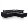 New Nevada Leather Corner Sofa Bed Black 4 to 5 Seater Storage Ottoman Headrest