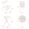 3PCS Dining Table Set Metal Table 2 Chairs Compact Space Saving Kitchen Bistro