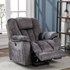 Electric Power Massage Lift Cinema Recliner Velvet Riser Heated Chair Sofa Grey