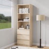 3 Tier Bookcase with Shelving Drawers for Storage Bookshelf Living Room Office