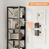 Narrow Bookshelf Bookcase 6 Tier Storage Rack Corner Display Shelf Metal Frame