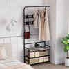 Hall Tree Shoe Bench for Entryway, 4-in-1 Coat Rack Storage Bench with 8 Hooks