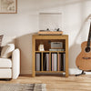 Industrial Record Player Cabinet with Wheels, Vinyl CD Media Storage Side Table