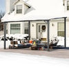 Aluminium Lean-To Gazebo, Wall-Mounted Hardtop Roof Pergola for Garden & Patio