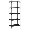 5-Tier Black Bookcase in Engineered Wood - Industrial Style with D1J8