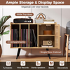 Record Player Stand Vinyl Storage 220 Albums Charging Station Rattan Door Modern