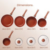 8 Piece Pan Set, Copper Stainless Steel Pan Set, Suitable For All Hob Types