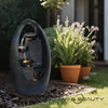 Garden Fountain Water Feature LED Lights Indoor Outdoor Polyresin Statues Decor