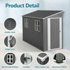 4x10ft Lean To Garden Shed Metal Storage Tool House Pent Roof Grey