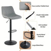 Set of 2 Black Bar Stools, Chicago, Faux Leather, swivel, height adjustable