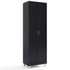 Modern Utility Storage Organizer Double Door Tall Storage Cabinet-Black