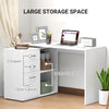 Computer Desk Table Workstation L Shape File Cabinet White Home Office
