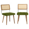 Rattan Back Dining Chairs Set of 1 2 Mid-Century Modern Kitchen Chairs for Home