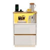 2 Drawers LED Bedside Table With Charging Socket Nightstand Bedside Cabinet UK