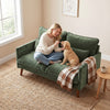 2 Seater Sofa, Modern Loveseat with Spring Cushions, Wide Seat, Green