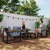 Garden Furniture Set 4 Seater Indoor Outdoor Conservatory Light Grey