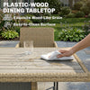 7 Piece Rattan Garden Furniture Set, Garden Dining Set with Wood-Plastic Table