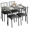 5-Pcs Dining Table Set w/ 4 Upholstered Chairs,Space-Saving Compact Design for 4