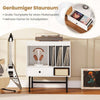 White Vinyl Record Player Stand with Storage – 70×36×80cm, Album Holder & Drawer