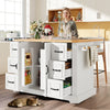Mobile Kitchen Island Cart w/ Drawers, Adjustable Worktop, Storage Cabinet White