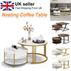 Set of 2 Nesting Coffee Tables Round Stacking Sofa Side Tables for Living Room