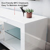 TV Table Stand Entertainment Unit Cabinet LED & Drawers White High Gloss 130cm