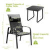 3PCS Patio Bistro Set Coffee Table and 2 Chair Conversation Furniture Black