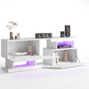 White 140CM TV Cabinet with LED Lights Entertainment Centre TV Stand Media Xfyfq