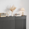 Radiator Cover Vertical Slat Modern Stylish MDF Wood White Black Cabinet Shelf