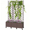 Raised Garden Bed with Trellis, Self Watering Outdoor Planter Box with Wheels