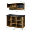 Hall Tree with Padded Seat, Coat Rack & 9 Storage Cubbies,Shoe Storage Bench