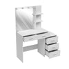 Dressing Table With 5 Drawers Mirror Stool Set Makeup Desk Vanity Table Bedroom