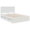Bed Frame with Headboard White 150 x 200 cm Solid Pine Wood