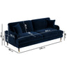 Navy Blue Velvet 4 Seater Sofa - Payton SOF199