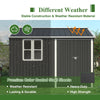 10x8FT Steel Apex Garden Shed Tool Equipment Organize W/Window Door Anthracite