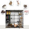 YITAHOME Large Cat Cage with Storage Cube, DIY Indoor Catio Enclosure Metal