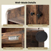 Bookshelf Freestanding Bookcase with Doors & 2 Storage Cabinets-Coffee