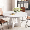 120cm Round Dining Table for 4,Farmhouse Circle Kitchen Table with Pedestal Base