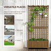Wooden Raised Bed with Trellis Set of 2 Planter Box Lattice for Climbing Plants