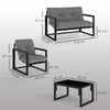 Garden Furniture Set 4 Seater Indoor Outdoor Conservatory Dark Grey