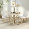 COSTWAY 90CM Wood Dining Table Round Kitchen Table for 2-4 People-Brown