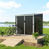 3 5 Bikes Parking Garden Storage Sheds Outdoor Metal Pent Roof with Bike Lanes A